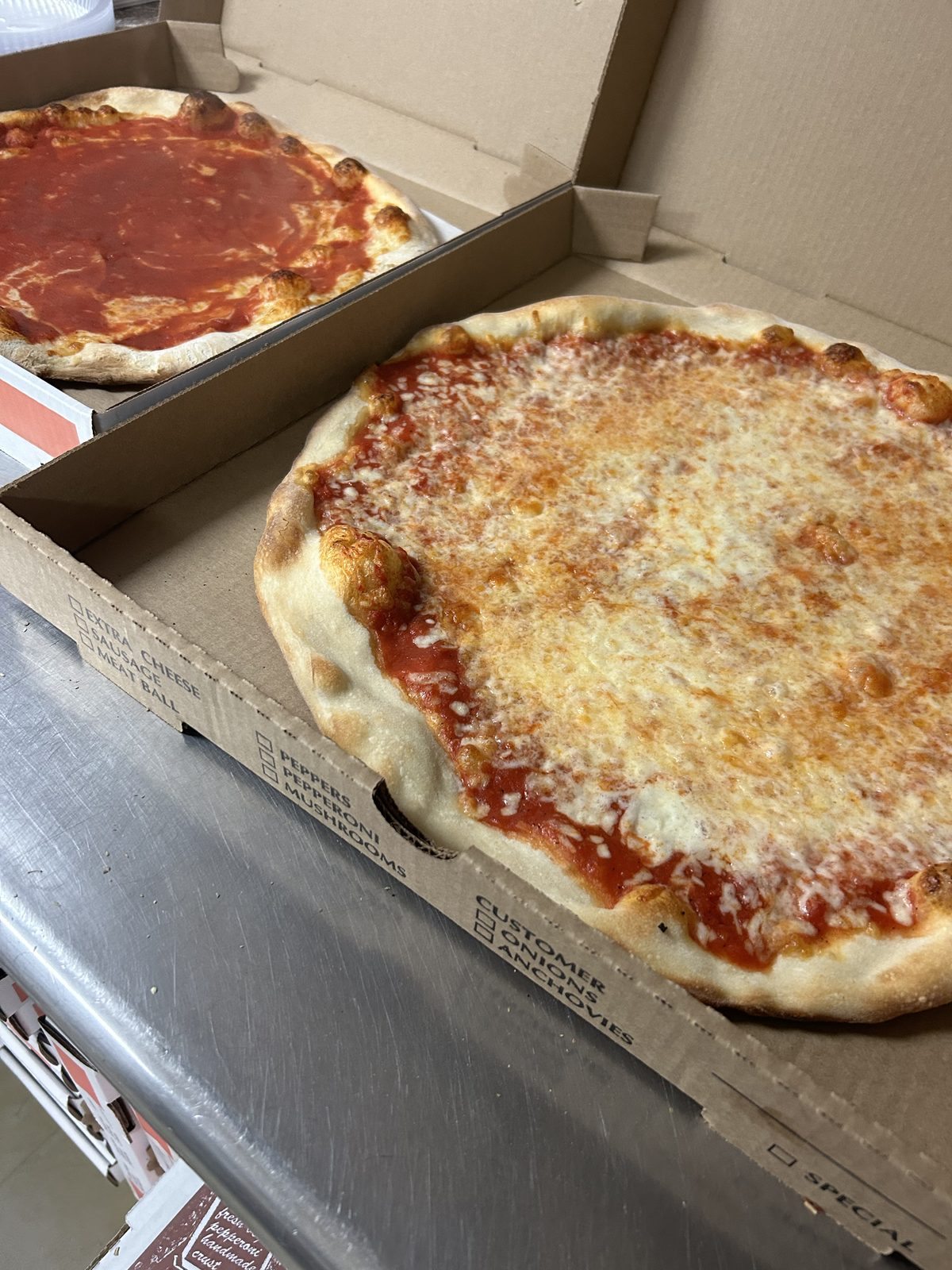 Fresh boardwalk style pizzas
